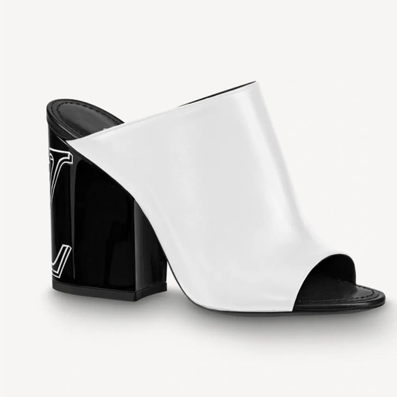 LOUIS VUITTON white leather Calfskin Patent Topmost Mule. Women’s size 11 (41) - Picture 1 of 3